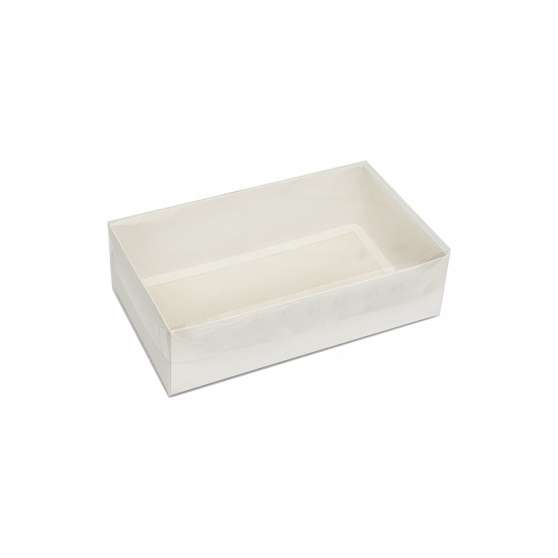 Коробка подарочная с прозрачной кришкою белая 250*160*95 см