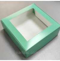 Коробка для кондитерських изделий 200*200*70 бирюза