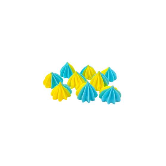 Набір кондитерських цукрових прикрас “Міні безе жовто-блакитні”